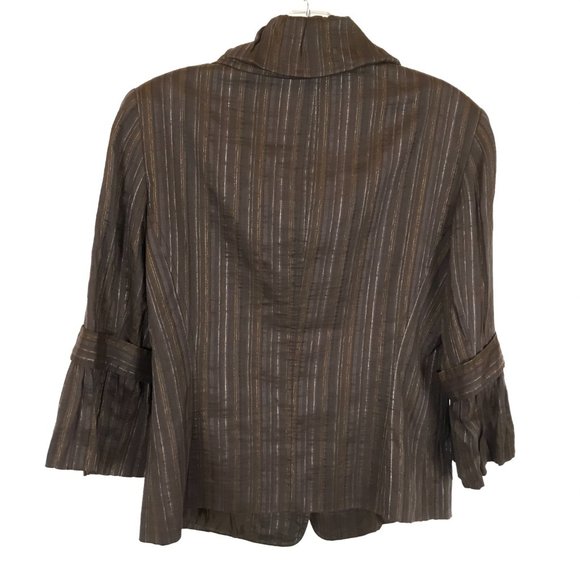 Womens Size 6 Lafayette 148 New York Linen Silk Blend Striped Blazer Jacket - Picture 6 of 6